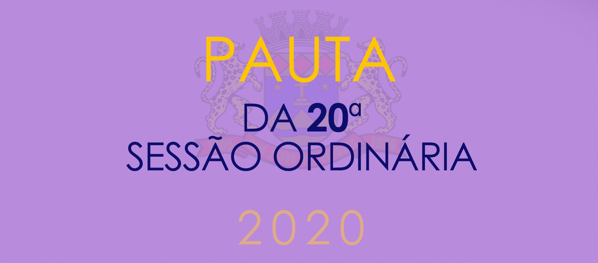 Pauta da 20ª Sessão Ordinária - 2020