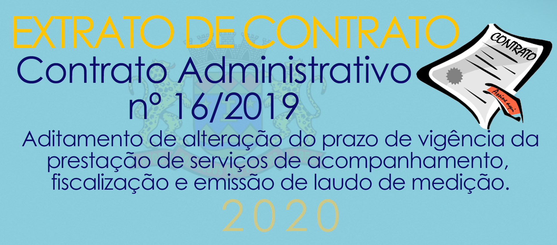 Aditamento do Contrato Administrativo nº 16/2019