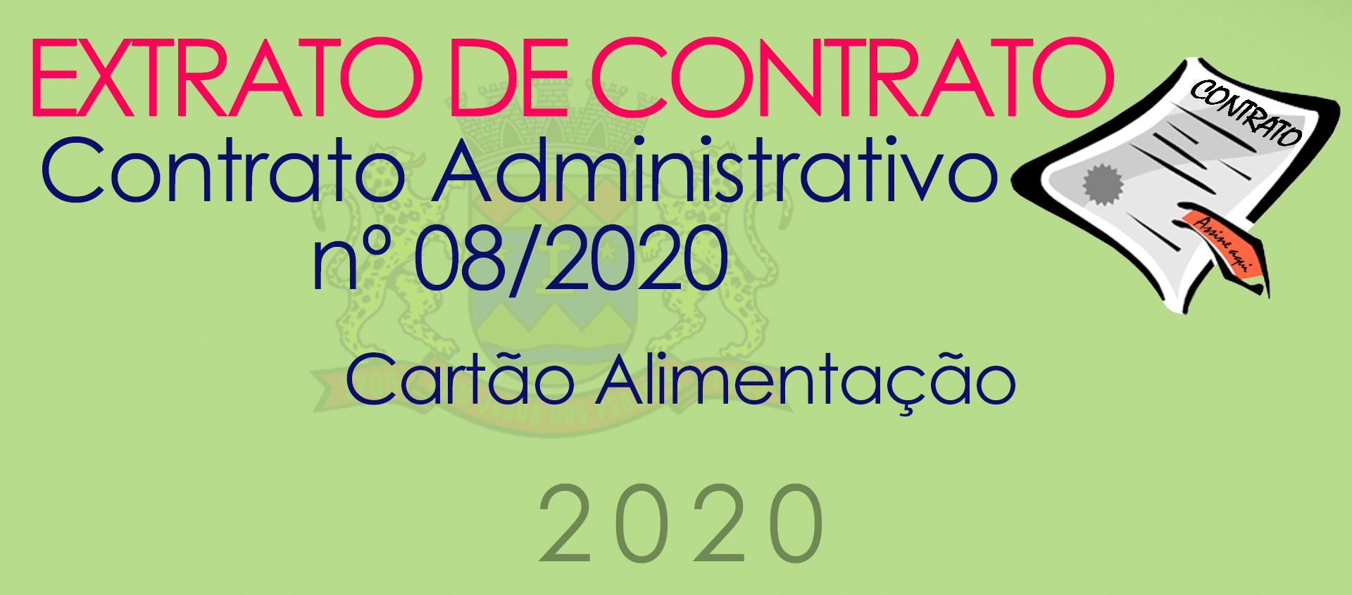 Extrato de Contrato Administrativo nº 08 de 2020