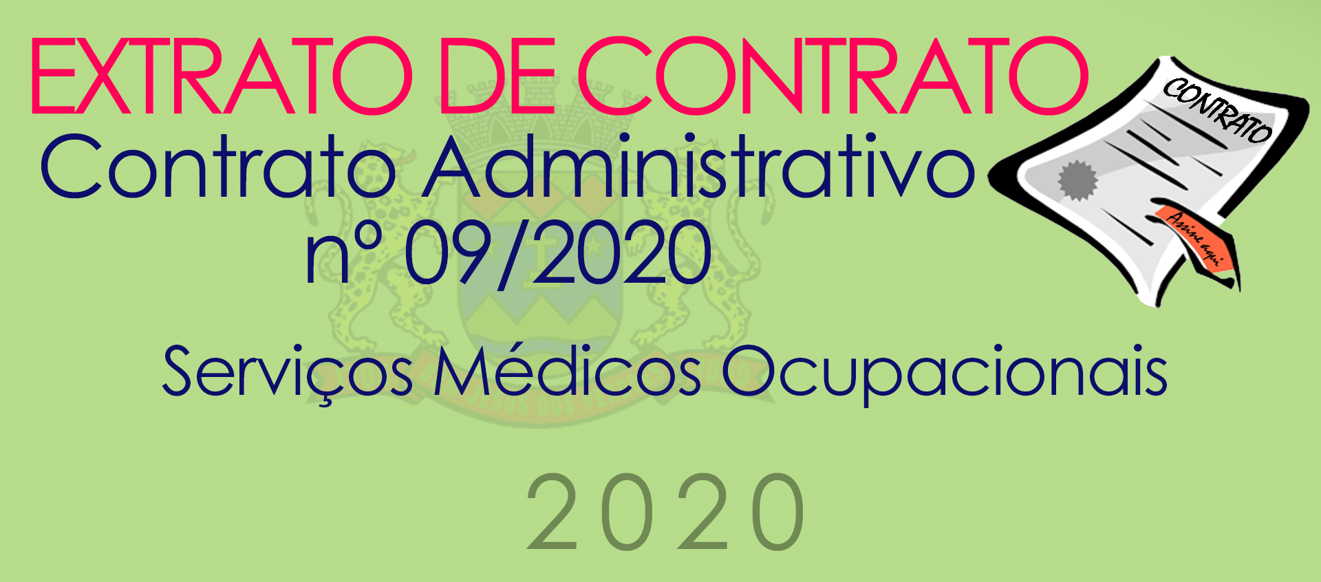Extrato de Contrato Administrativo nº 09 de 2020