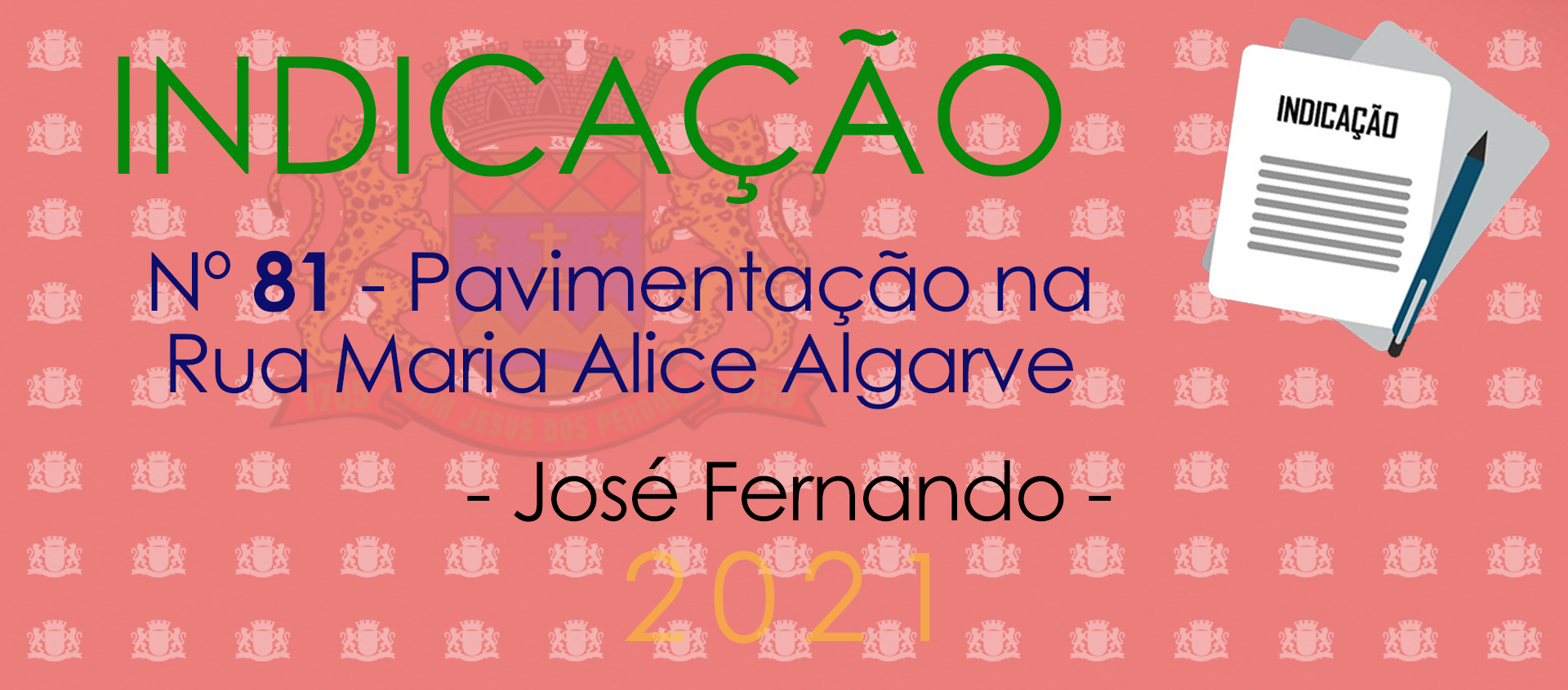Indicação 81-2021 - Pavimentação da Rua Maria Alice Algarve