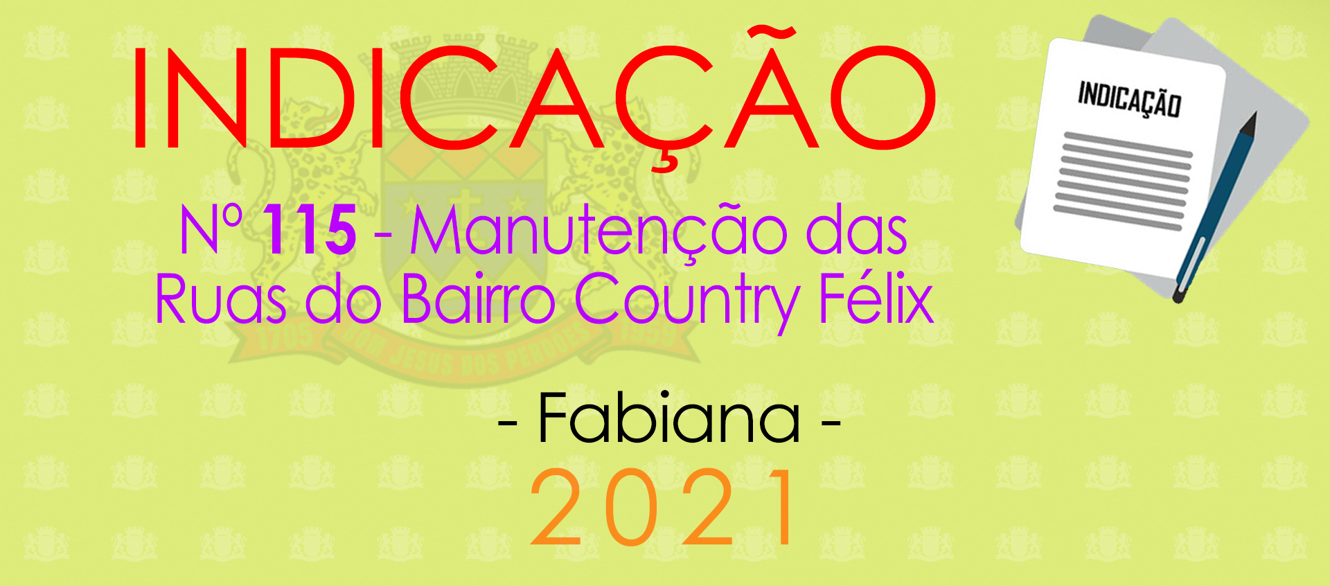 Indicação 115-2021 - Manutenção no Country Félix