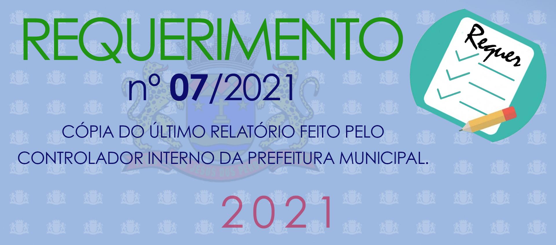 Requerimento nº 07/2021